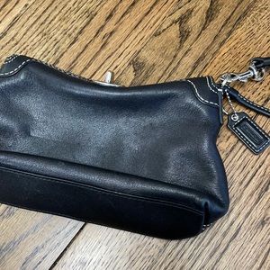 Black Leather Coach Wristlet
